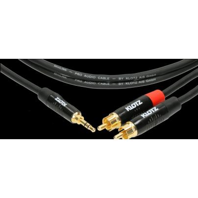 Klotz Kabelbuchse 3,5 mm - RCA (Cinch) x2 1,5 m schwarz (1.50 m), Audio Kabel