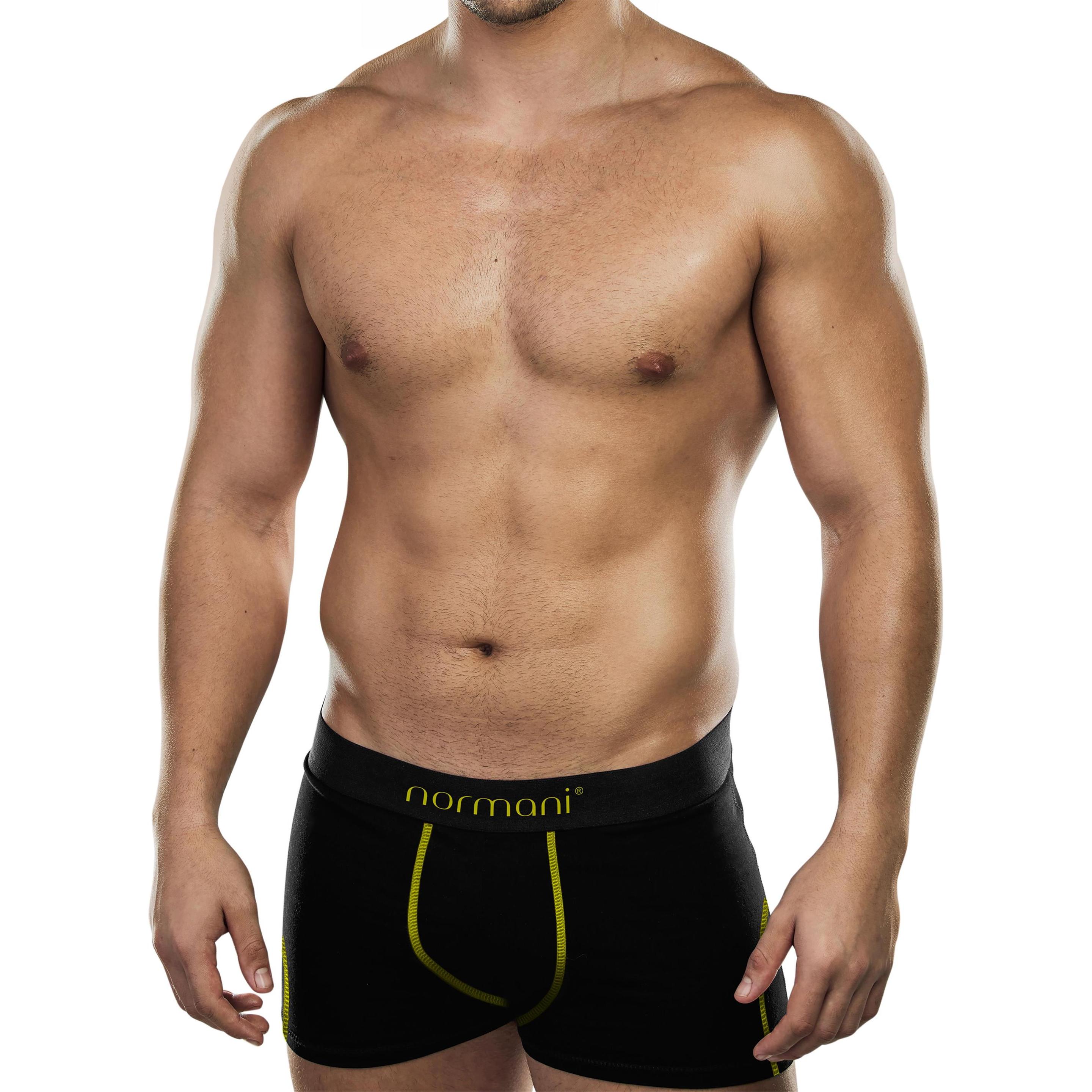 Thumbnail - Normani, Herren, Unterhosen, 4 Herren Boxershorts aus Baumwolle - 9307, Gelb, (XL, 4er Pack)