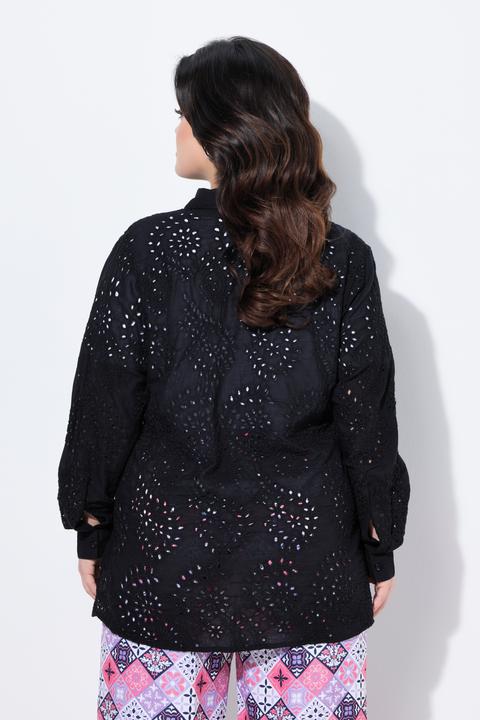 Actual product image Angel of Style Bluse, A-Linie, Lochstickerei, Langarm (48)