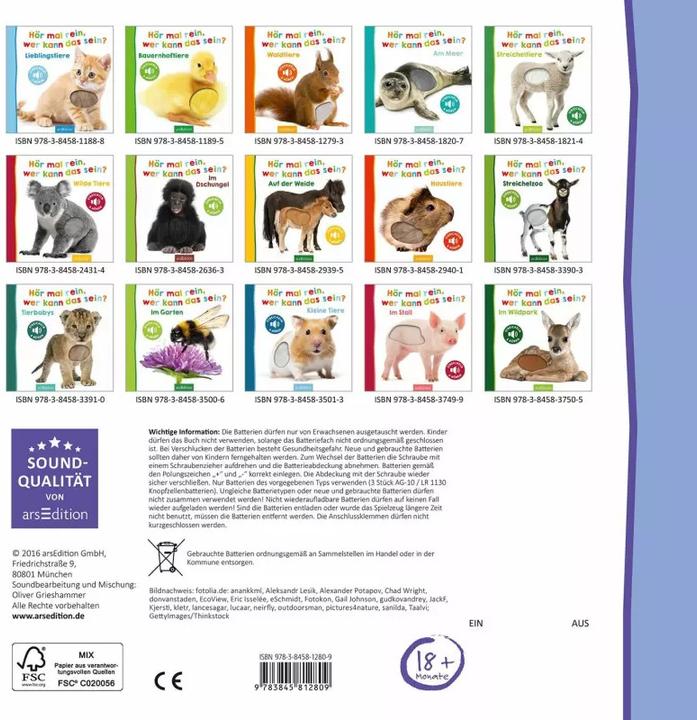 Productafbeelding Hör mal rein, wer kann das sein? - Zootiere (Duits, 2016)