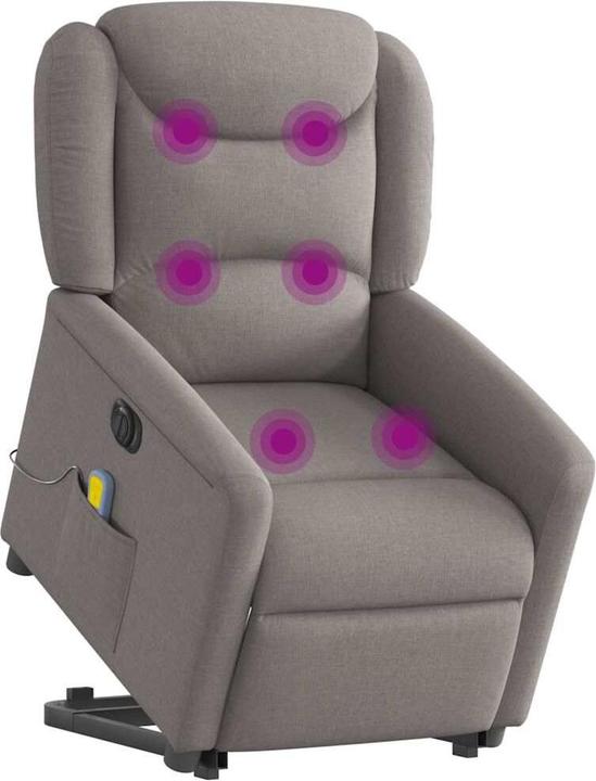 Actual product image vidaXL Electric massage chair with stand-up aid Taupe fabric