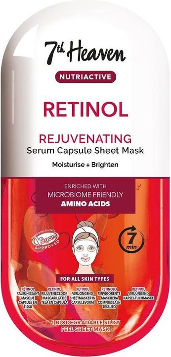 Produktbild 7th Heaven Retinol Nutriactive Rejuvenating Sheet Mask Angereichert mit Aminosäuren zur Befeuchtung und B (10 ml)
