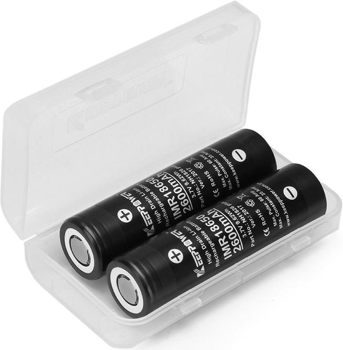 Immagine prodotto Keeppower Batteria IMR18650 Plus (US18650VTC5A) (Flat Top) inclusa la scatola di protezione della batteria (1 pz., 18650, 2600 mAh)