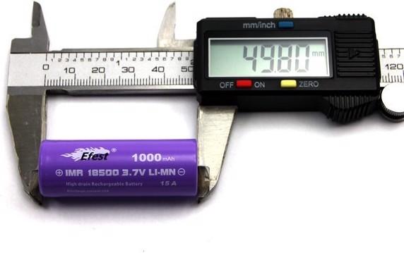Actual product image Efest Akku Purple IMR18500 ungeschützt (1 pcs., 18500, 1000 mAh)