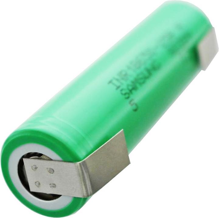 Actual product image Samsung Akku INR18650-25R ungeschützt mit Lötfahne U Form (1 pcs., 18650, 2500 mAh)