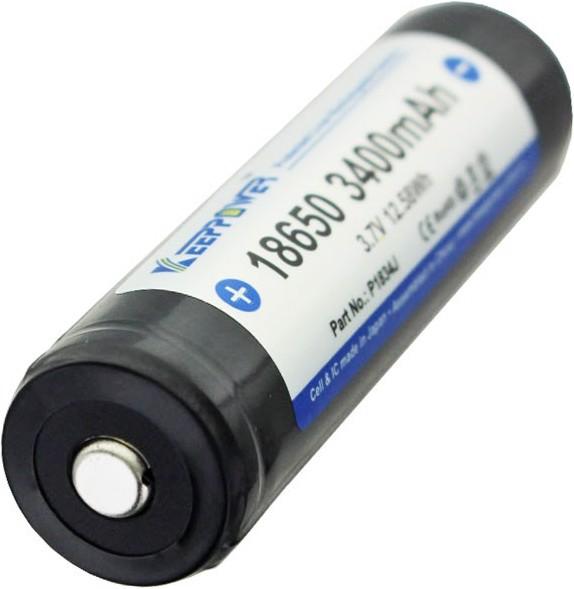 Actual product image Keeppower Akku 18650 geschützt (Flat Top) (1 pcs., 18650, 3400 mAh)