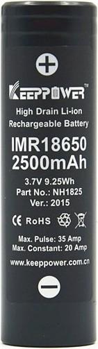 Produktbild Keeppower Akku IMR18650 Hochstromzelle (1 Stk., 18650, 2500 mAh)