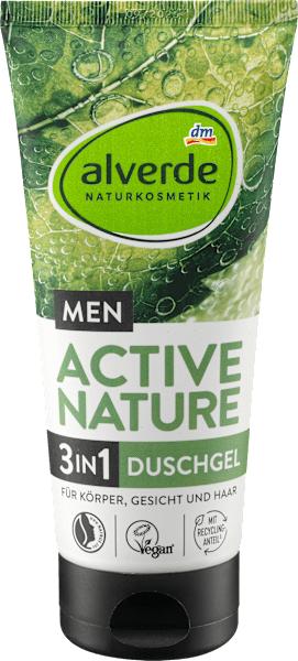 dm alverde MEN Gel douche Active Nature 3 en 1 (200 ml)