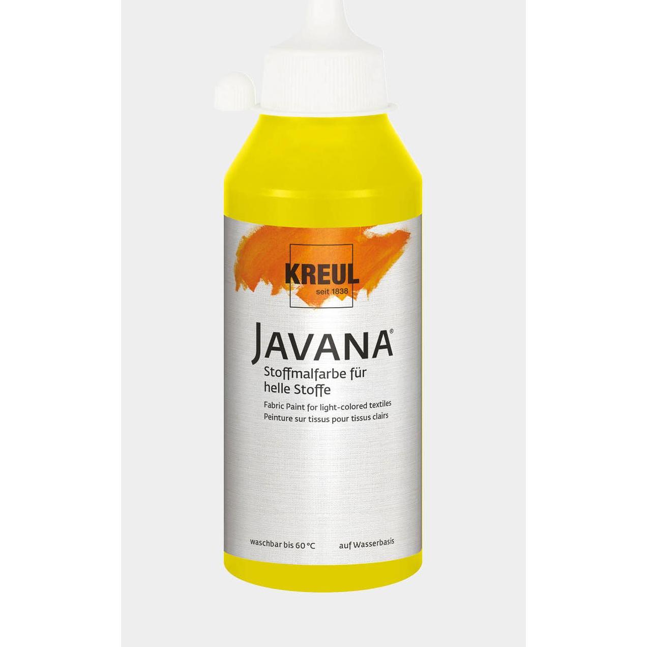 Thumbnail - Kreul, Künstlerfarbe + Bastelfarbe, Javana Stoffmalfarbe für helle Stoffe, 250 ml (Citron, 250 ml)
