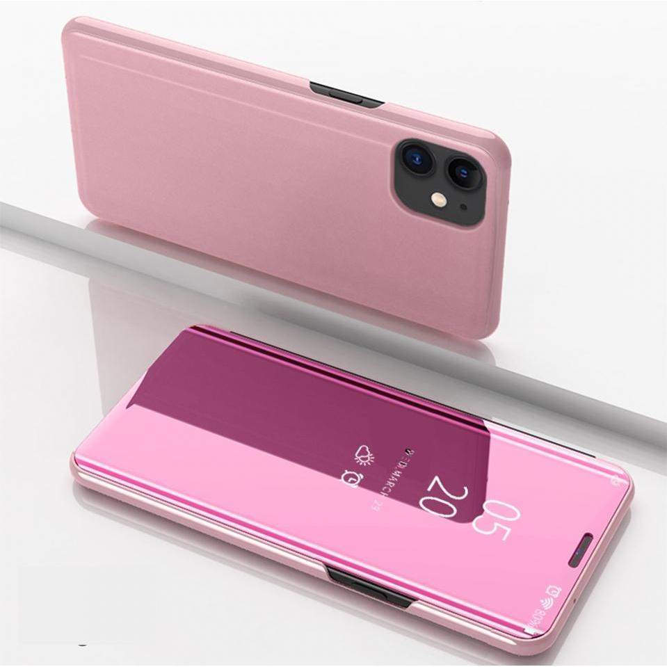 Screenguard Apple iPhone 12 Clear View Flip Case (Apple iPhone 12), Smartphone Hülle, Rosa