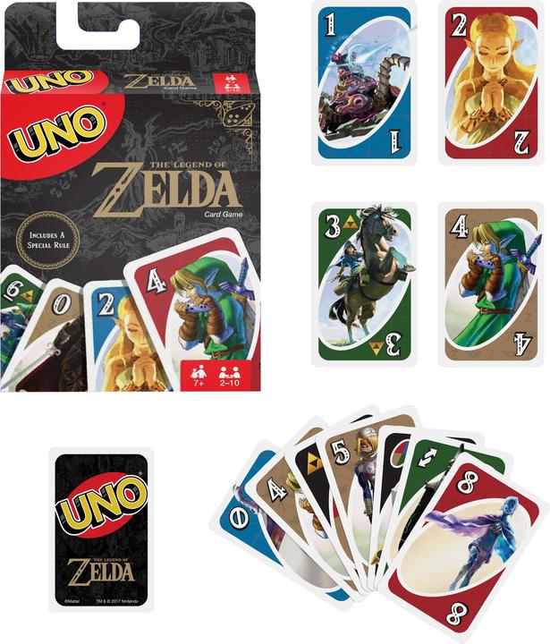 Produktbild Mattel The Legend of Zelda UNO Kartenspiel European Exclusive (Französisch, 2 - 10 Spieler)