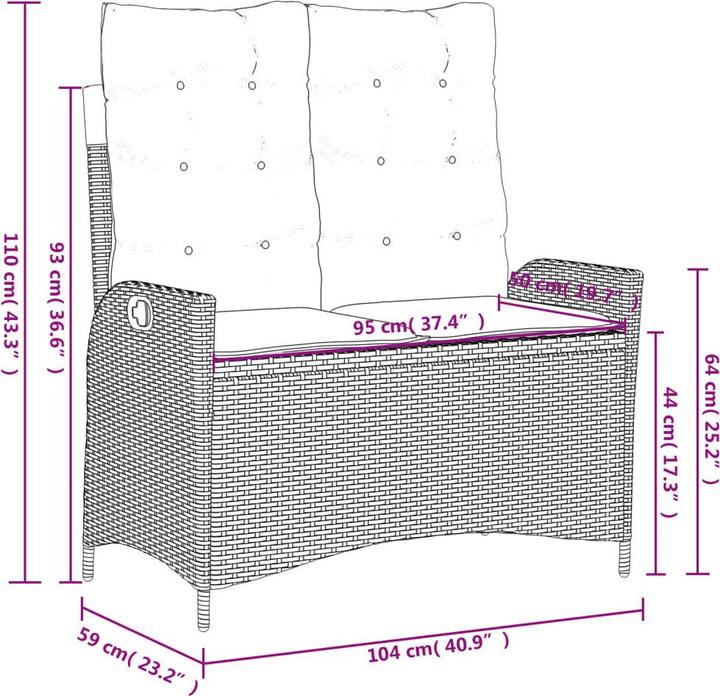 Produktbild vidaXL Garten Essgruppe (110 x 110 x 71 cm)