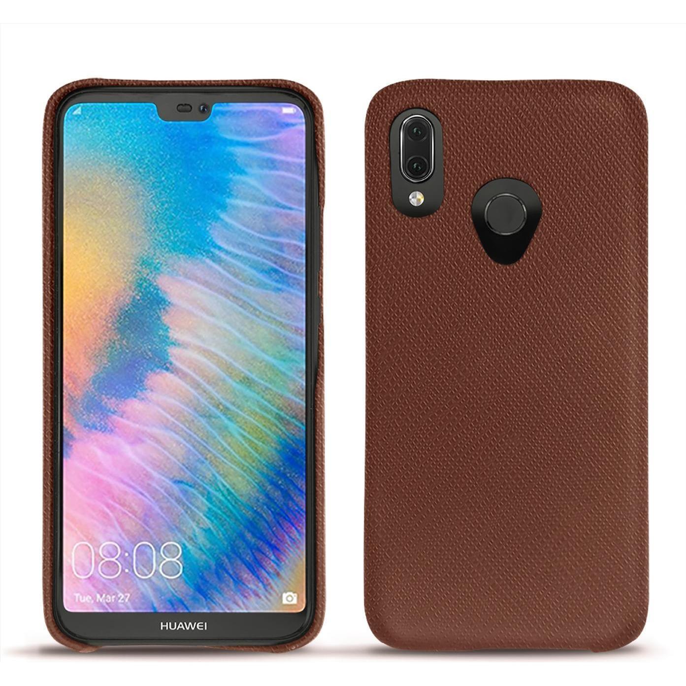 Noreve Lederschutzhülle (Huawei P20 Lite), Smartphone Hülle, Braun