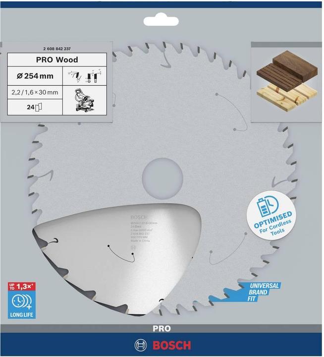 Produktbild Bosch Professional Zubehör PRO Wood cordless Kreissägeblatt, 254 x 2,2 x 30 mm