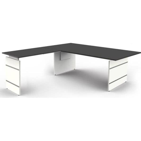 Kerkmann, Schreibtisch, Schreibtisch Form4 200 Wangen-Gestell 200x100x68-76cm / Anbau 120x80cm anthrazit