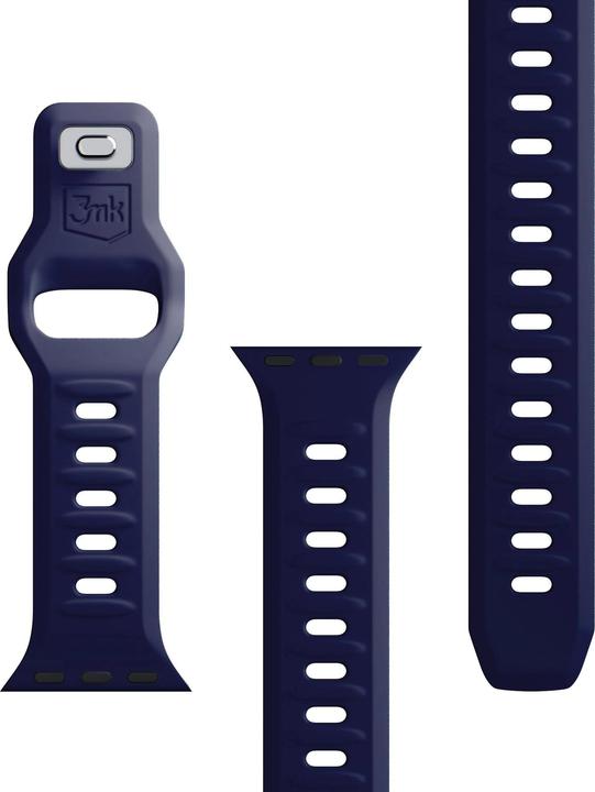 Produktbild 3MK Silicone Watch Strap granatowy/ocean blue dla Apple Watch 42/44/45/49mm (Edelstahl, Silicone)