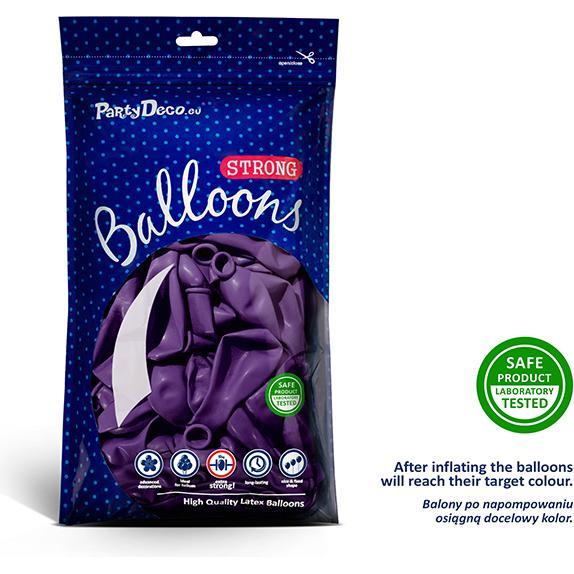Thumbnail - Partydeco Strong Balloons 27cm, Metallic Purple (1 pkt / 50 pc.)