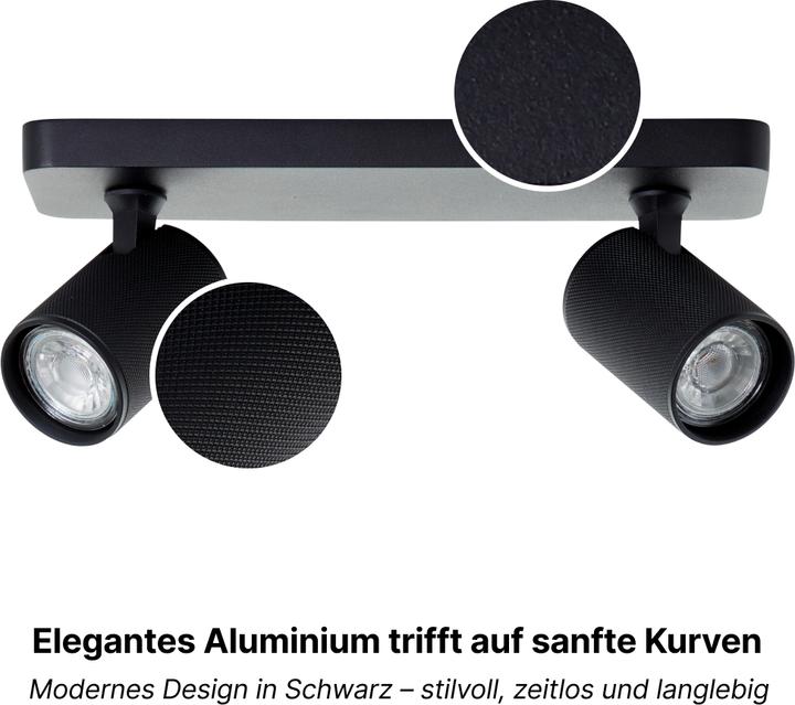 Produktbild Brilliant Plafondspot Marty GU10 2x5W 3000K - Zwart (345 lm, GU10)