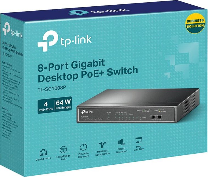 Immagine prodotto TP-Link Tl-Sg1008p (8 Porti)