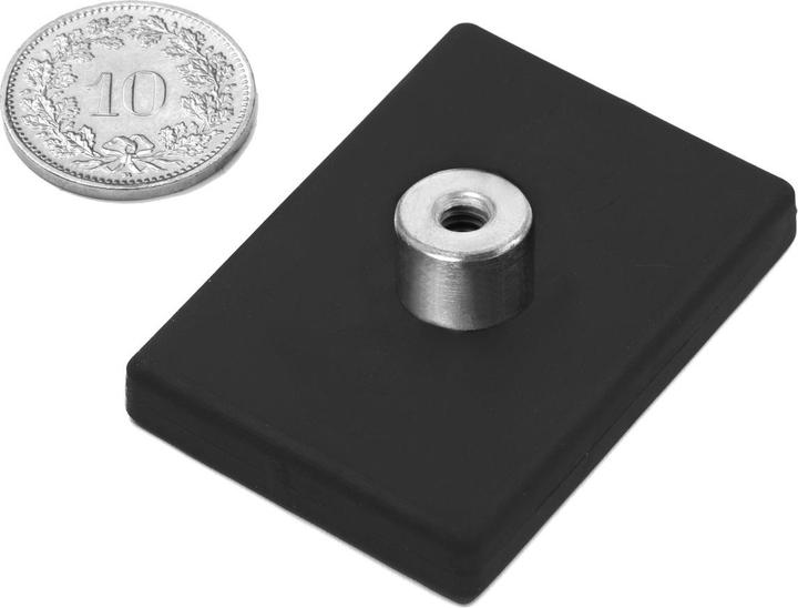 Actual product image Supermagnete Magnet system rectangular rubber-coated with screw socket (1x)