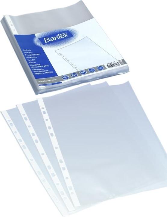 Image du produit Bantex Pochette plastique, avec trous, A4, 40 µm, paquet de 100. (A4, 100x)