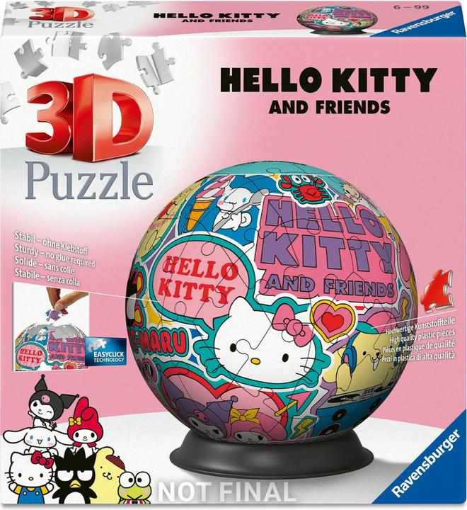Actual product image Ravensburger 3D Puzzle 72 Teile - Puzzle-Ball Hello Kitty (72 pieces)
