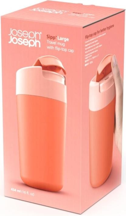 Produktbild Joseph Joseph Sipp Reisebecher mit Klappdeckel 454 ml 16 fl. oz Koralle (0.45 l)