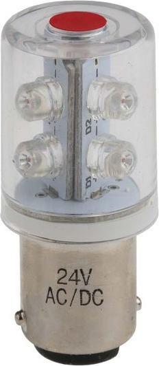 Produktbild RS PRO LED 6-Chip-LED BA15d 24VAC/DC rot