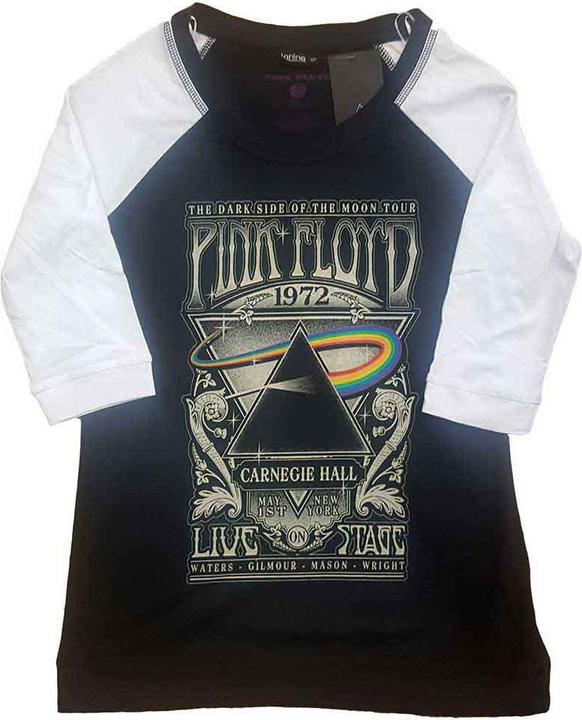 Pink Floyd Carnegie Hall Poster (Bl -Wh) Raglan (Girlie)