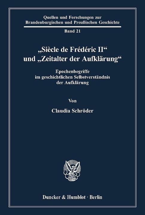 Produktbild Siecle de Frederic II' und 'Zeitalter der Aufklärung' (Deutsch, Claudia Schröder, 2002)