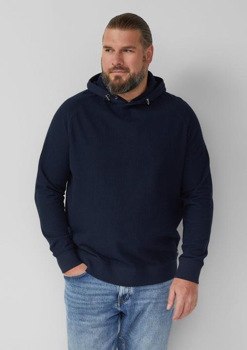 Produktbild s.Oliver Sweatshirt Strukturiertes Kapuzen-Sweatshirt mit Raglanärmeln (4XL)