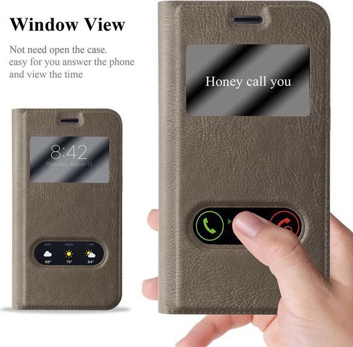 Produktbild Cadorabo Book mit View Doppelfenster Cover (Samsung Galaxy J1)