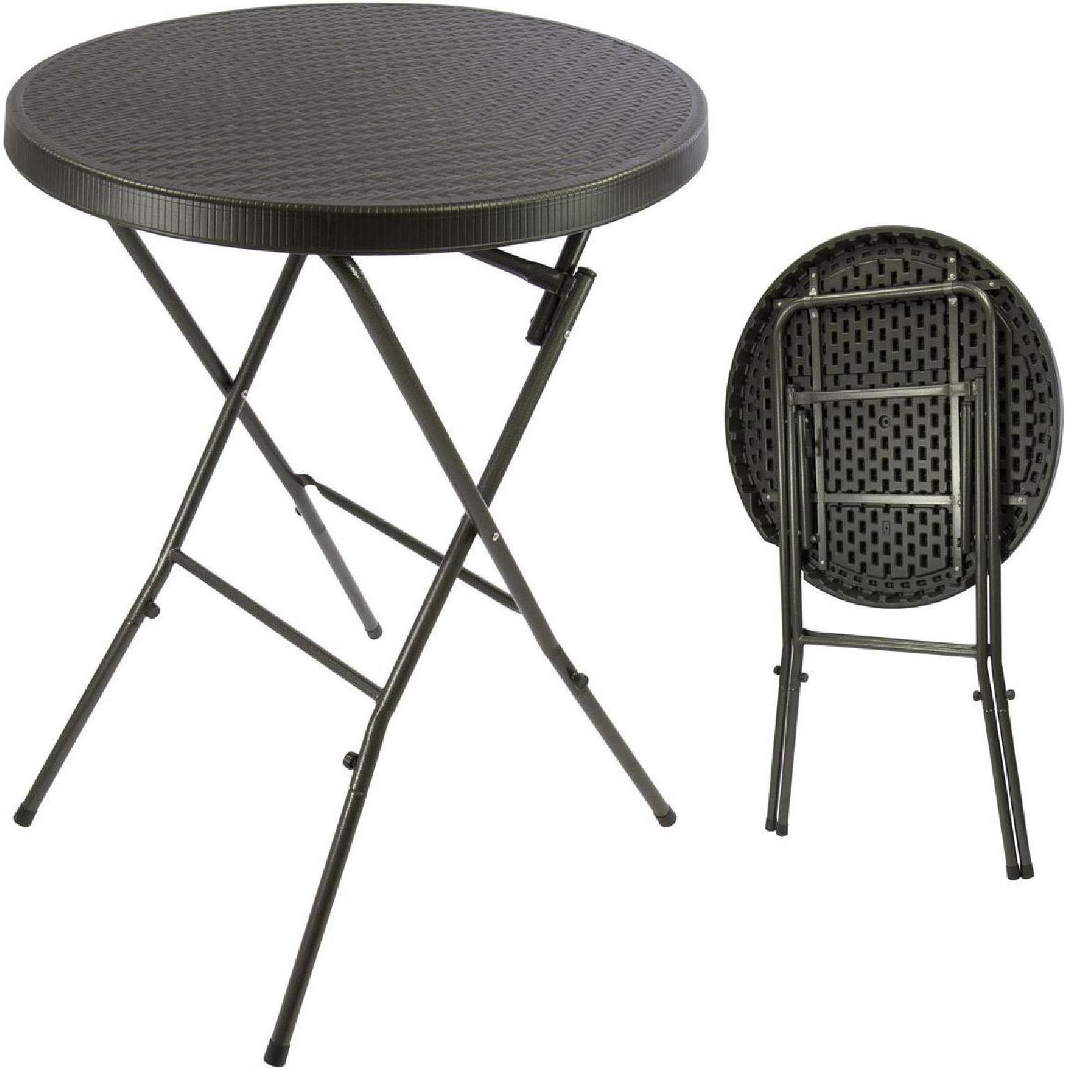 VCM, Gartentisch + Balkontisch, Partytisch rund klappbar (80 cm)