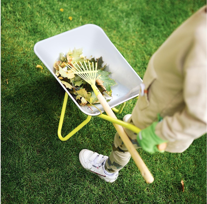 Actual product image small foot Wheelbarrow with garden tools