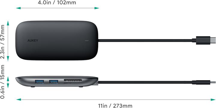 Image du produit Aukey I/O-HUB USB3 3PORT CB-C71/LLTSN1001018 (USB-C, 8 Ports)