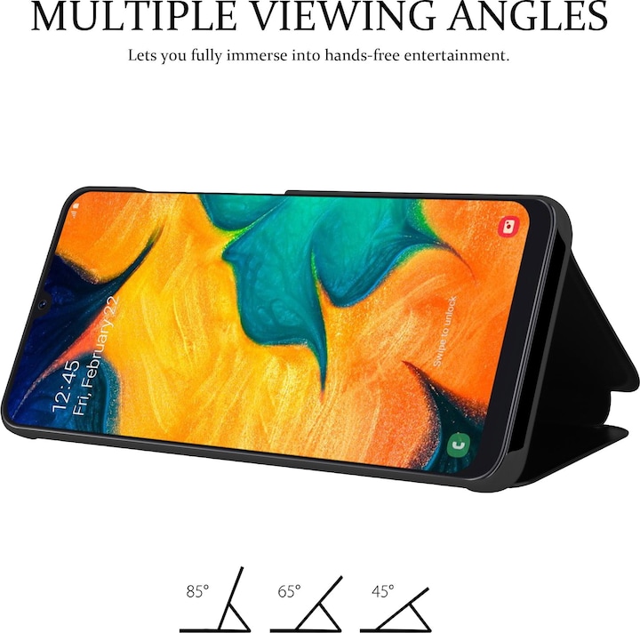 Actual product image Cadorabo Book Smart View Mirror Cover (Samsung Galaxy A20, Samsung Galaxy A30)