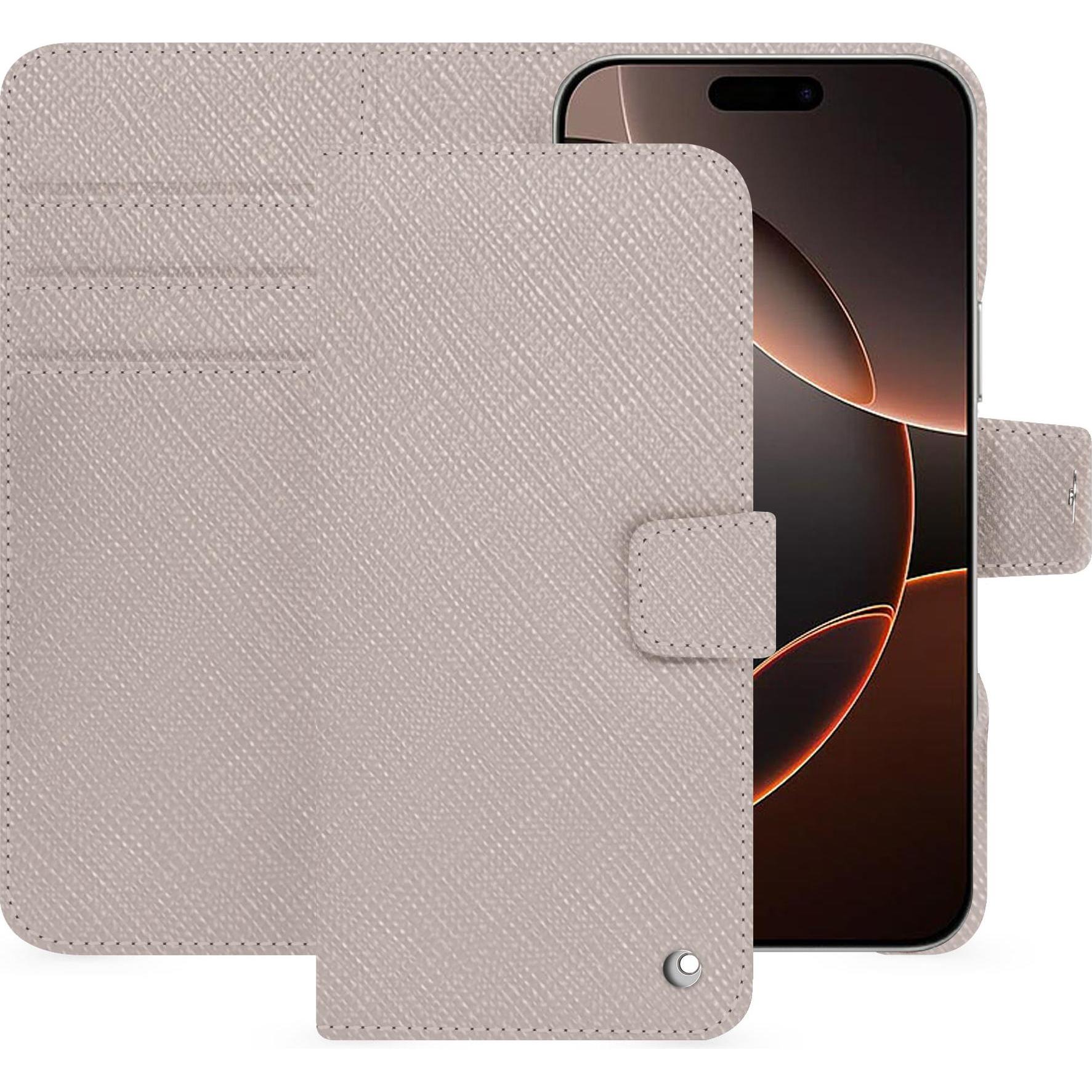Noreve Lederschutzhülle Apple iPhone 16 Pro (Apple iPhone 16 Pro), Smartphone Hülle, Beige
