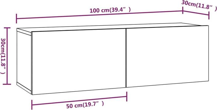 Actual product image VidaXL Thiago (100 x 30 x 30 cm)