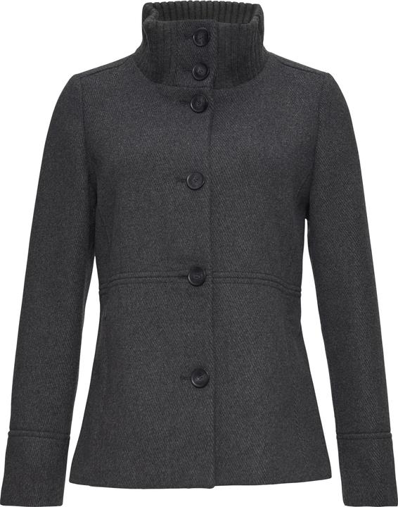 S.Oliver Outdoor-Jacke Twilljacke mit Strick-Stehkragen und Eingrifftaschen (46)