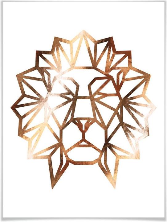 Produktbild Trenddeko Origami Löwenkopf - Kupferoptik (100 x 120 cm)