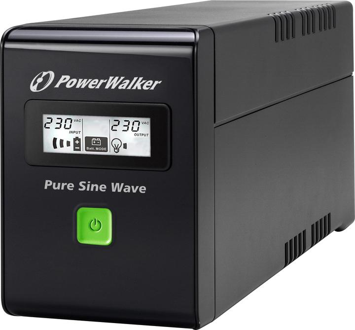 Powerwalker VI 800 SW Schuko 800VA / 480W Line-Interactive UPS Tower AVR Pure Sine Wave LCD (800 VA, 480 W, Interattivo linea UPS)