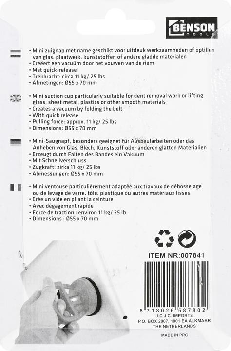 Produktbild Benson Saugnapf Mini 25 lbs (11 kg)