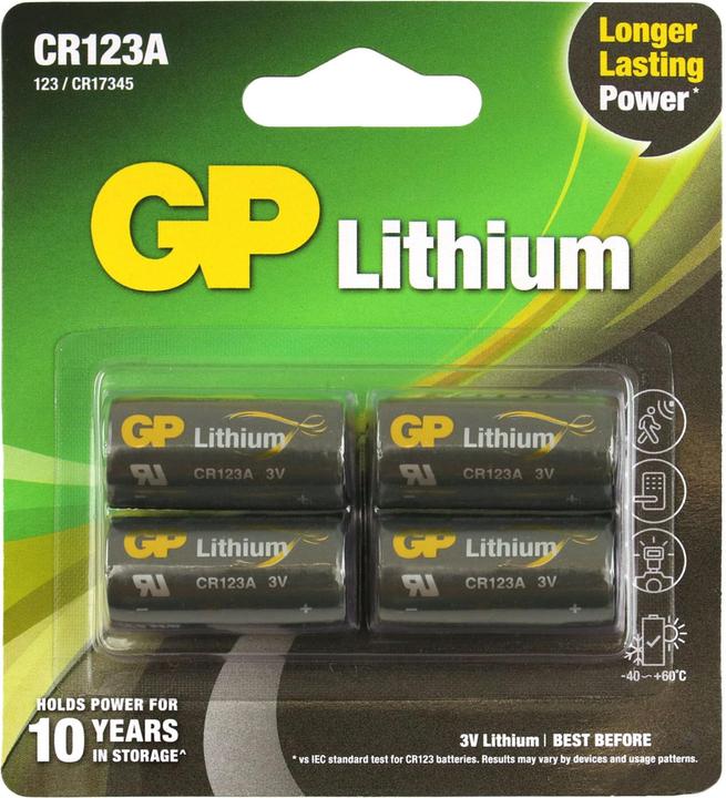 Image du produit GP Batteries Pile CR123A Lithium 4 pièces (4 pcs, CR123A, 1400 mAh)