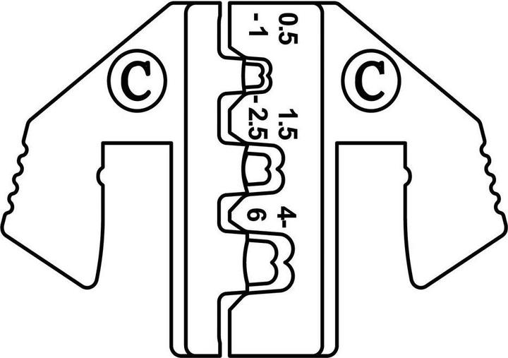 Produktbild Toolcraft PLE-0C Crimp-Einsätze Flachstecker Quetschbereich: 0.5 bis 6 mm² Passe