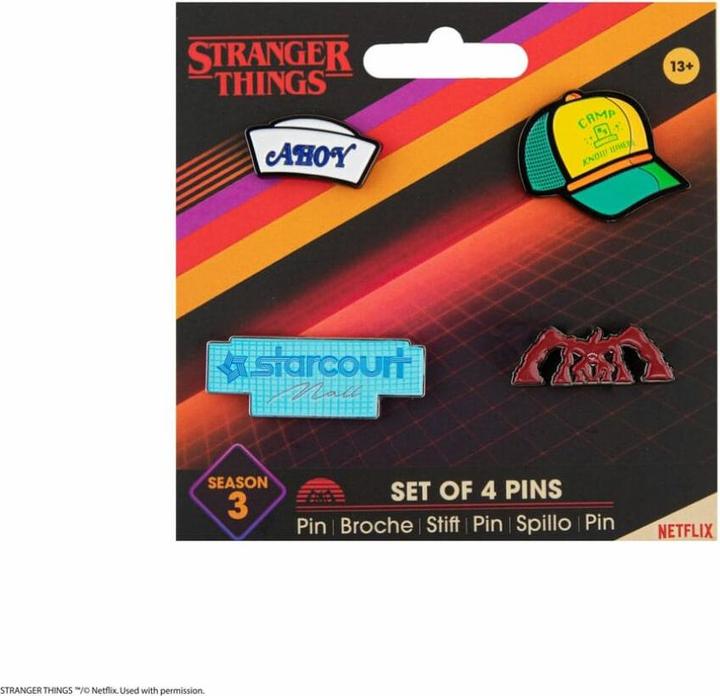 Produktbild Cinereplicas Stranger Things Ansteck-Pins 4er-Pack Season 3