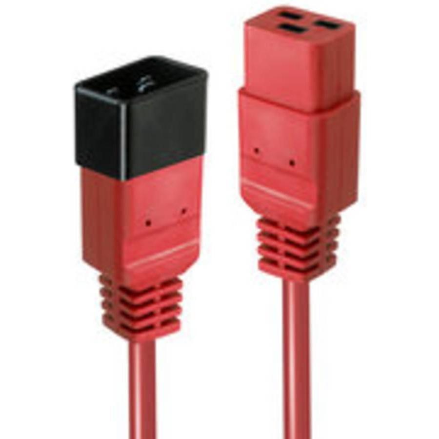 Lindy, Verlängerungskabel, 2m IEC C19 auf IEC C20 Verlaengerung rot (2 m, C19)