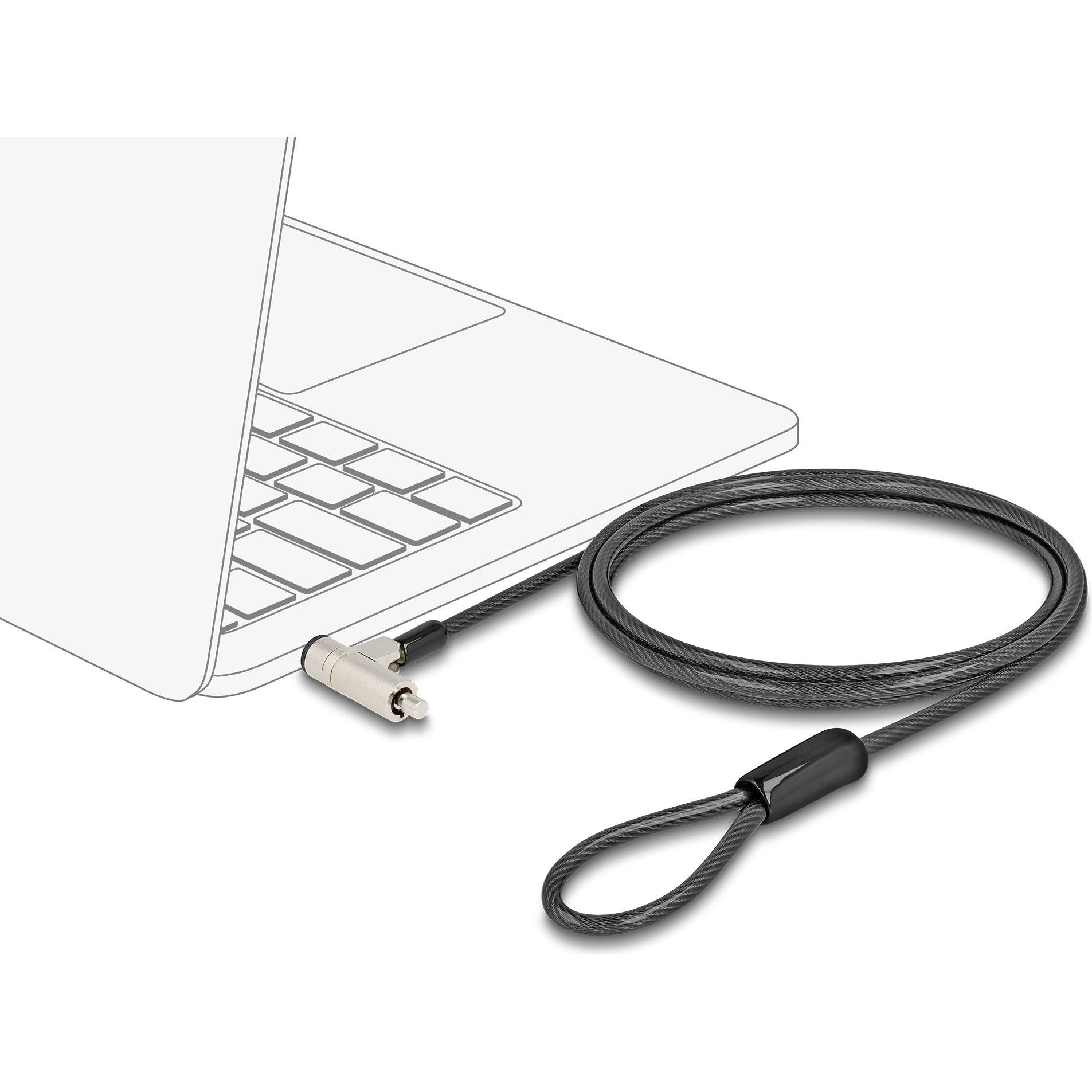 Thumbnail - Navilock 20931 Notebook-Sicherungskabel mit Schlüssel, Notebook Security, Schwarz, Silber