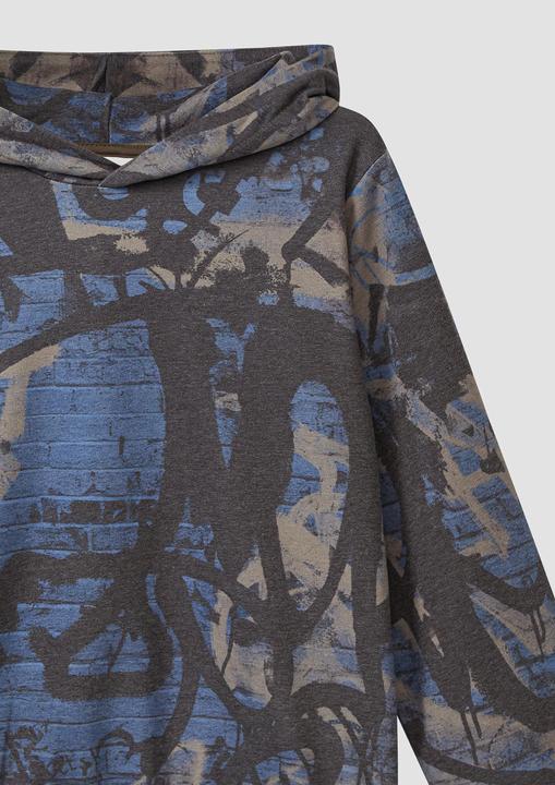 Produktbild s.Oliver Sweatshirt Kapuzensweater mit Graffiti-Print (170, 176)