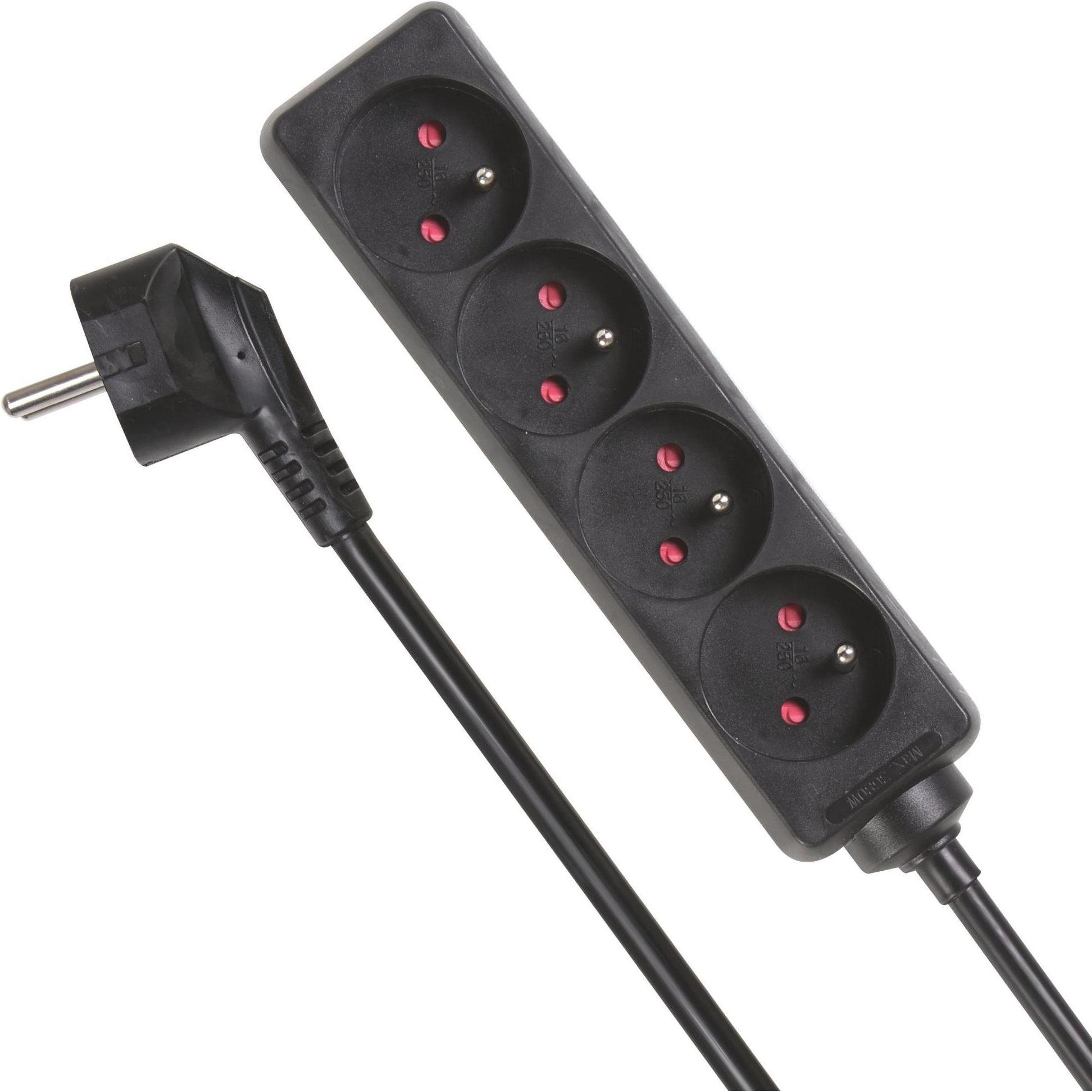 Velleman, Steckdosenleiste, 4-WAY SOCKET-OUTLET - 5 m CABLE - PIN EARTH (4 x, CEE 7/5, 5 m)