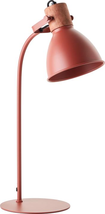 Brilliant Erena Tischleuchte 52cm rot Metall/Holz Schnurzwischenschalter 1x A60 (E27)